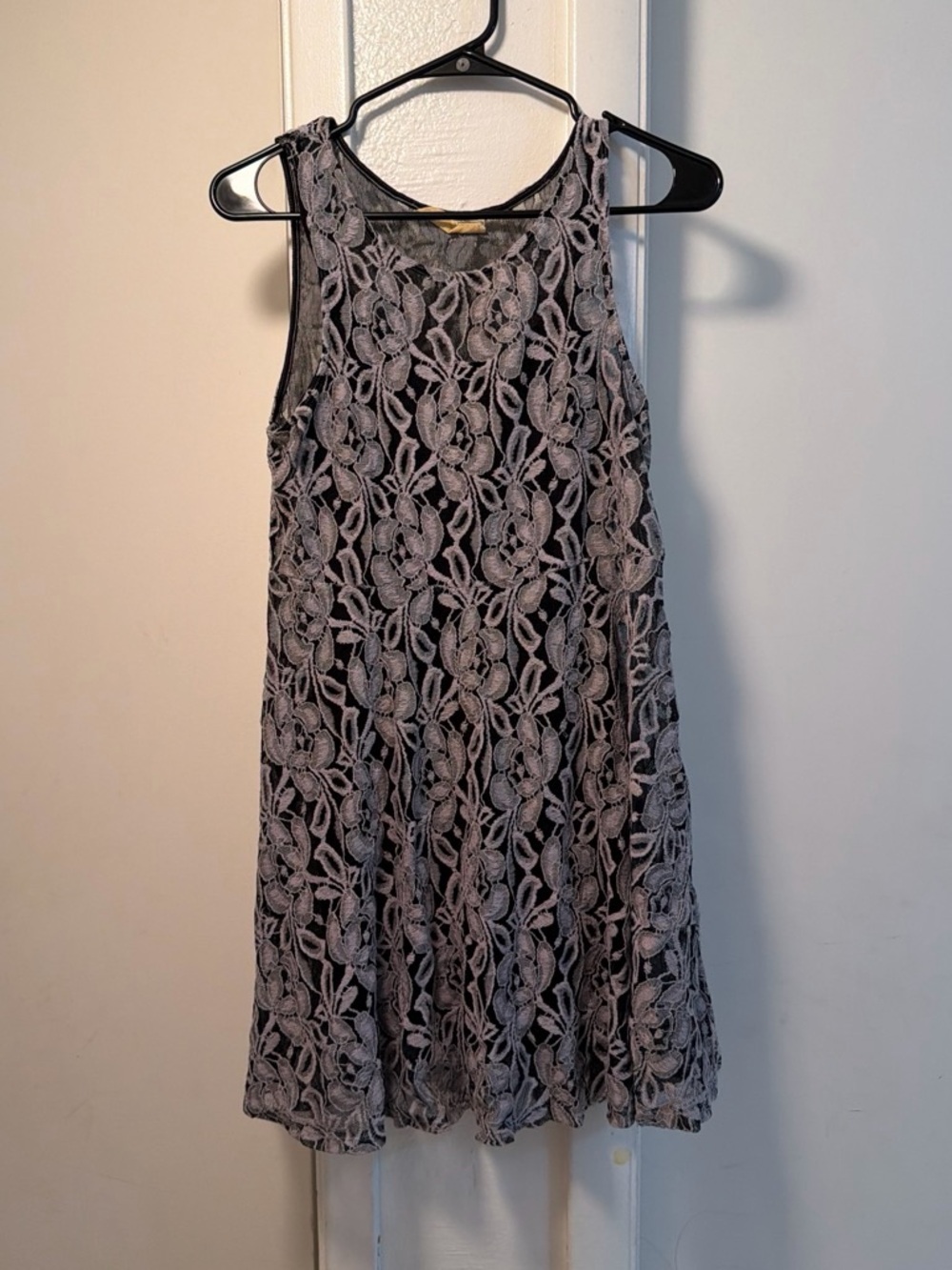 Vintage Free People Floral Lace Forever and Ever slip dress — Black and Gray